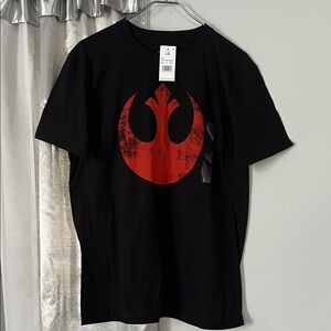 Star Wars Black Tee with White Logo Print
